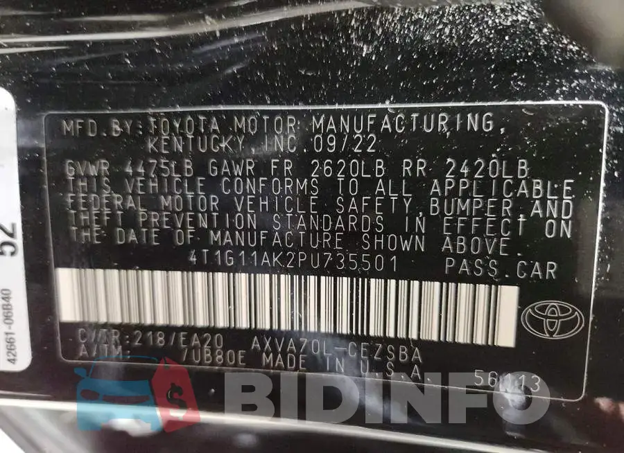 4T1G11AK2PU735501 Photo# 13