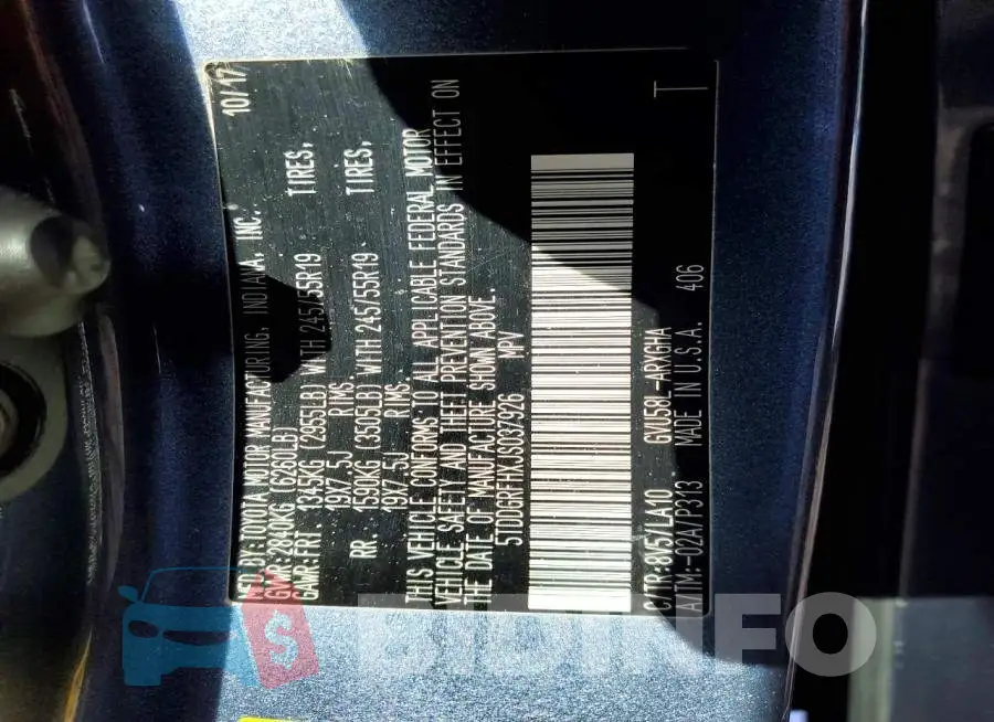 5TDDGRFHXJS037926 Photo# 12