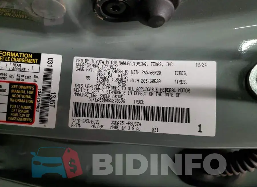 5TFLA5DB0SX270696 Photo# 12