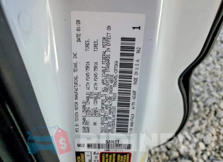 5TFSX5ENXLX073183 Photo# 12