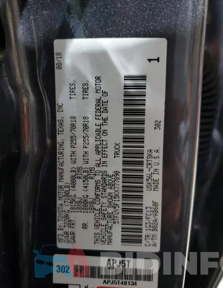 5TFUY5F15KX777890 Photo# 12
