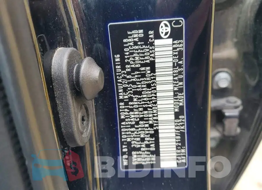 5YFB4MDE1PP015312 Photo# 12