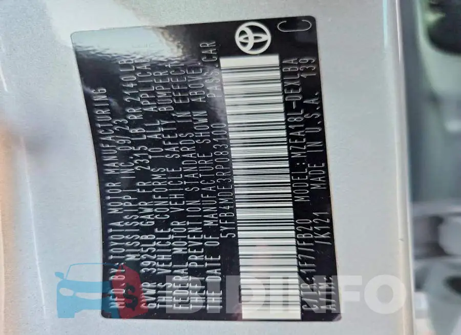 5YFB4MDE3RP083100 Photo# 12