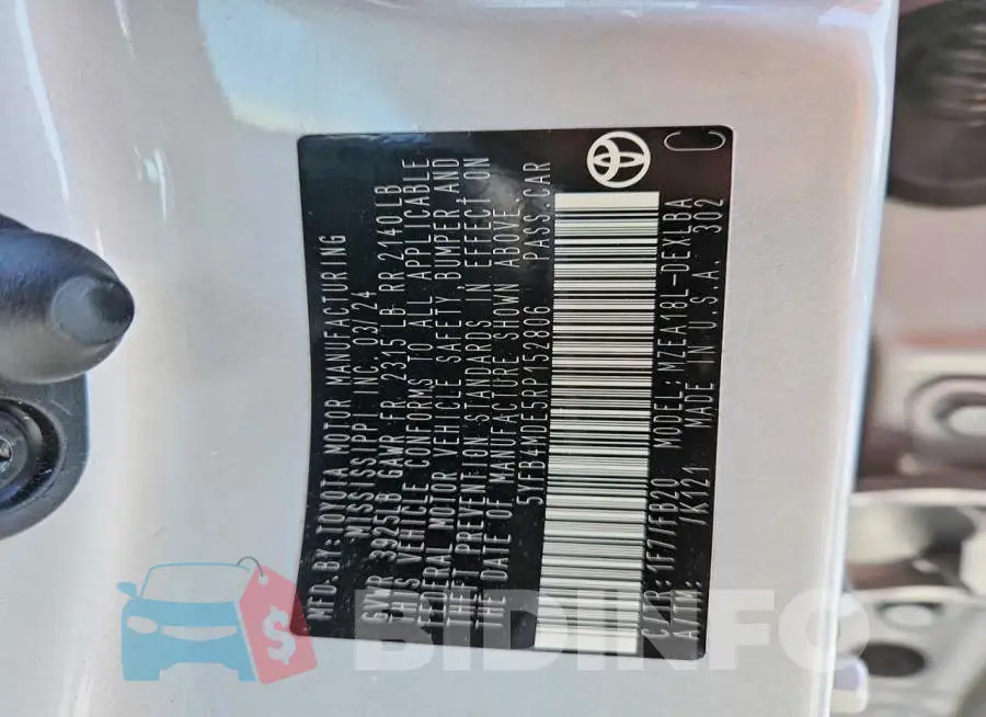 5YFB4MDE5RP152806 Photo# 12