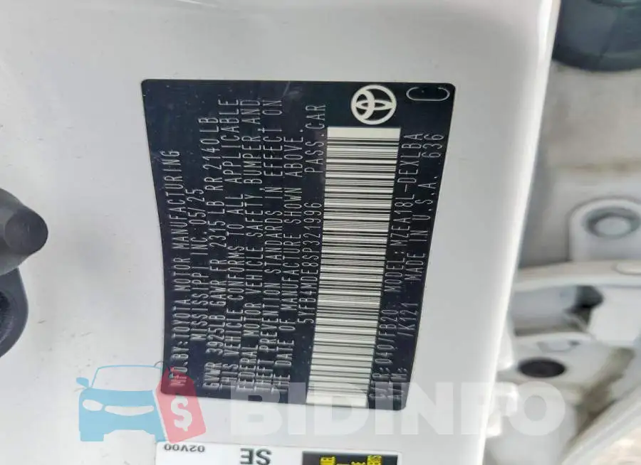 5YFB4MDE8SP321996 Photo# 13