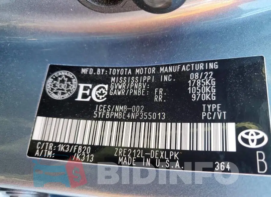 5YFBPMBE4NP355013 Photo# 12