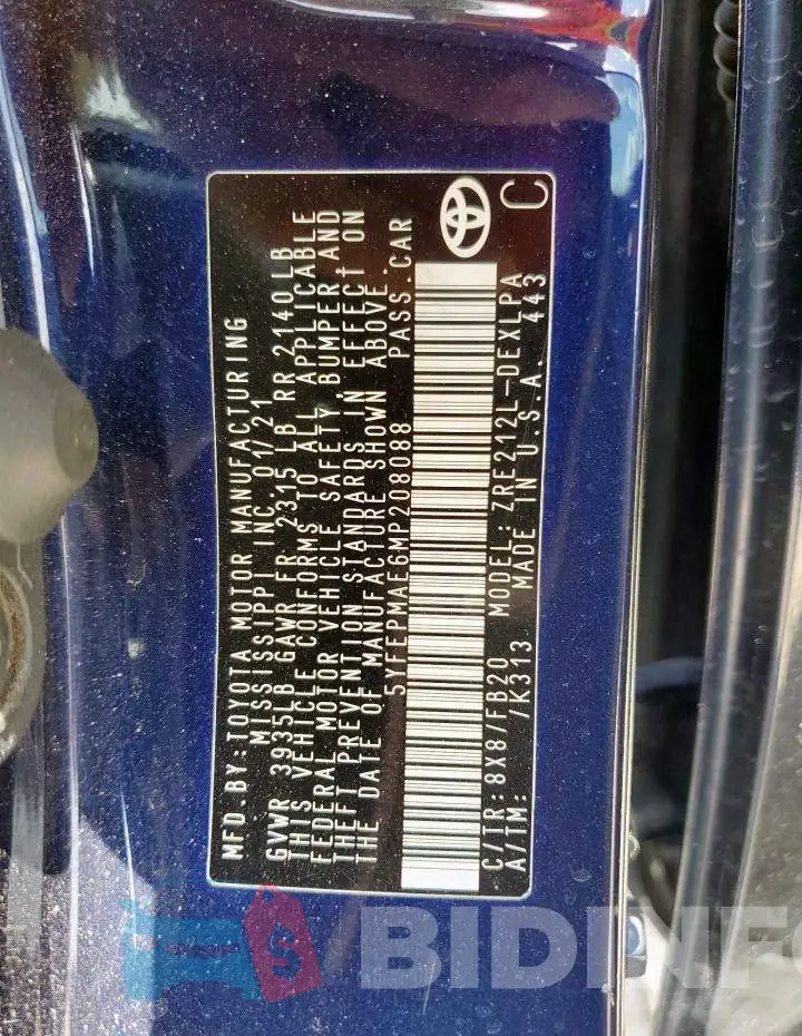 5YFEPMAE6MP208088 Photo# 12