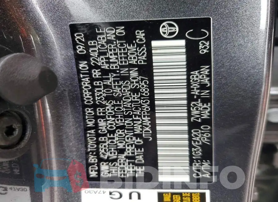 JTDKAMFP6M3168957 Photo# 12