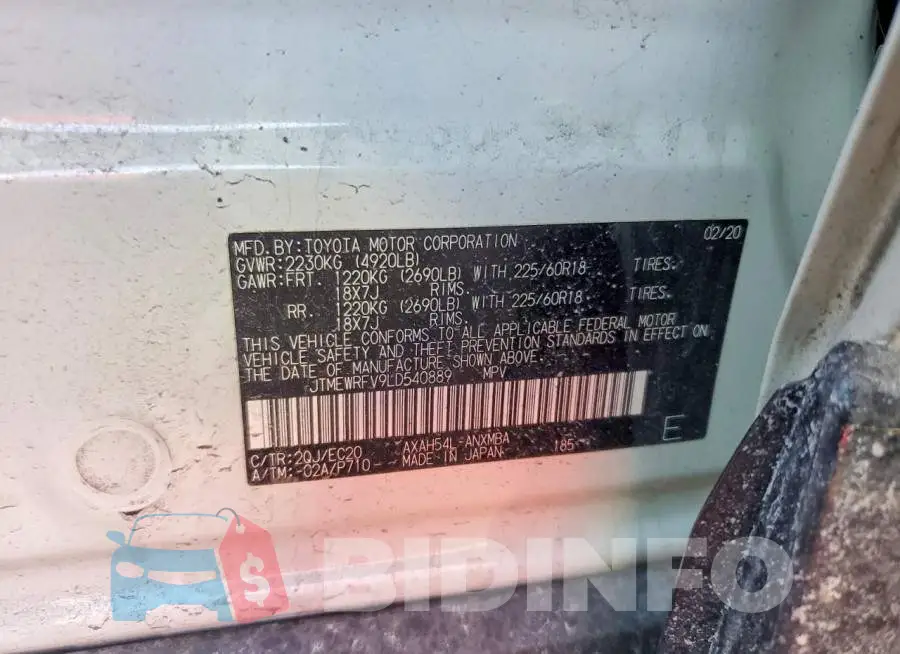 JTMEWRFV9LD540889 Photo# 12