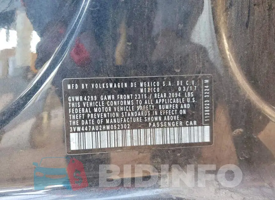 3VW447AU2HM052302 Photo# 12