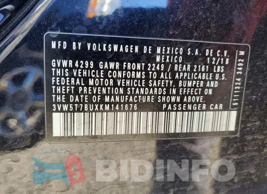 3VW5T7BUXKM141676 Photo# 12