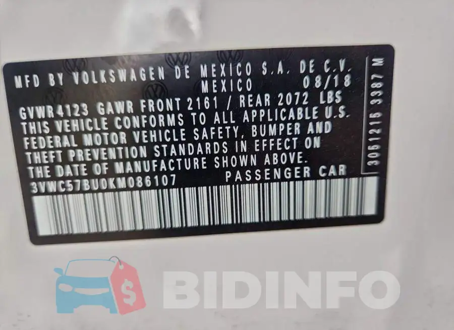 3VWC57BU0KM086107 Photo# 13