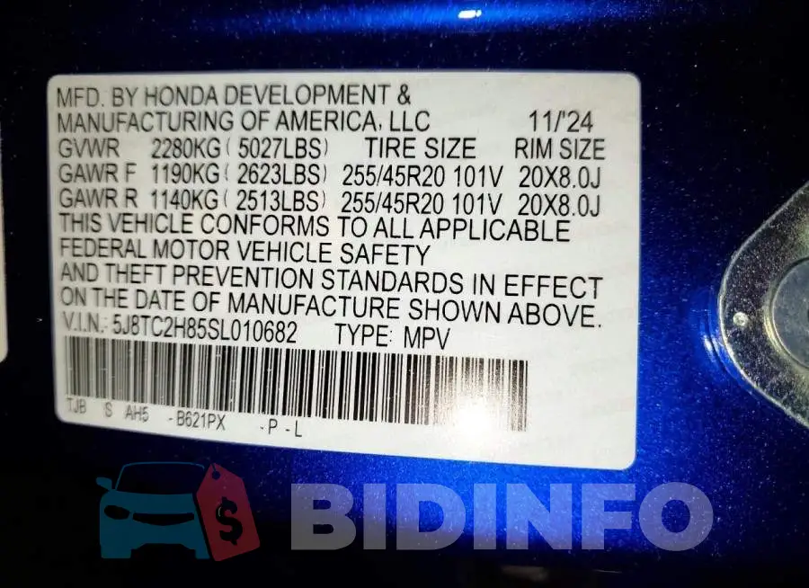 5J8TC2H85SL010682 Photo# 14