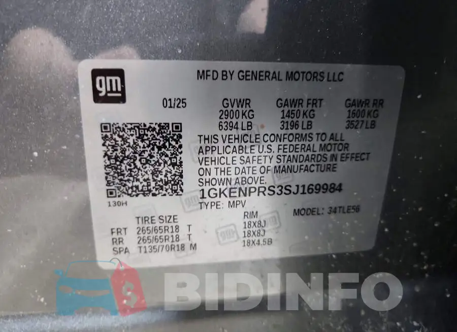 1GKENPRS3SJ169984 Photo# 13