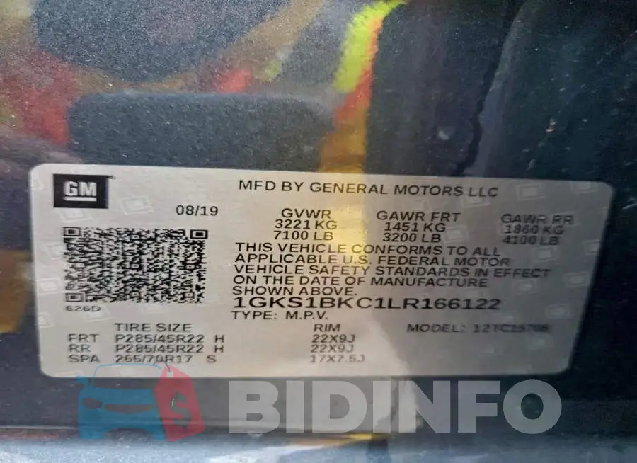1GKS1BKC1LR166122 Photo# 13