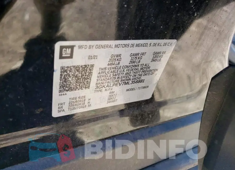 3GKALPEV7ML358881 Photo# 14