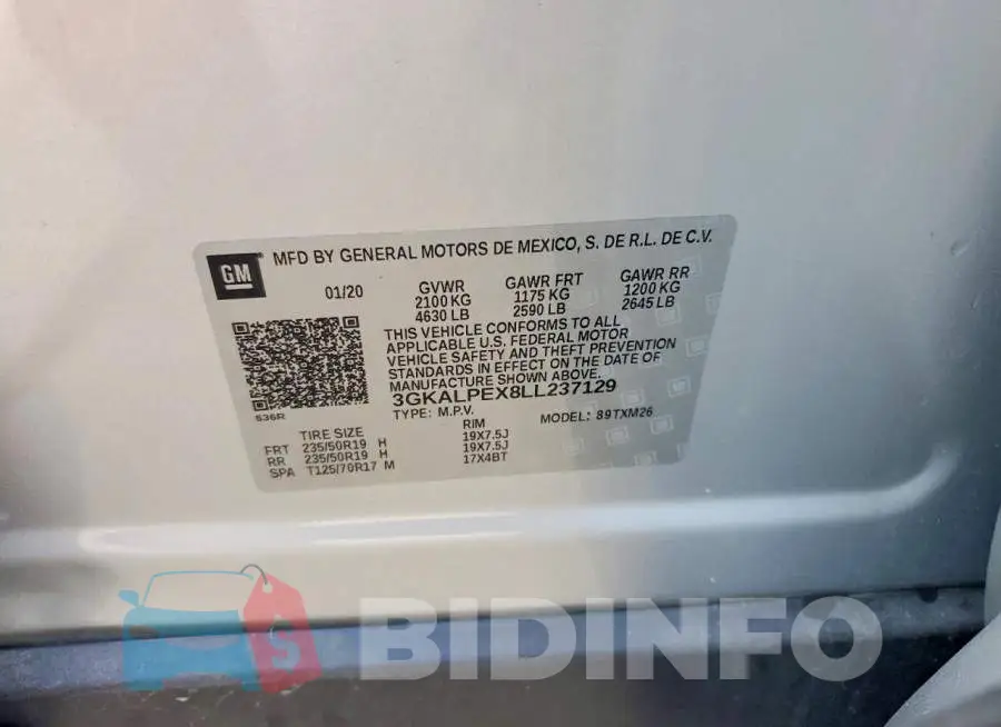 3GKALPEX8LL237129 Photo# 14