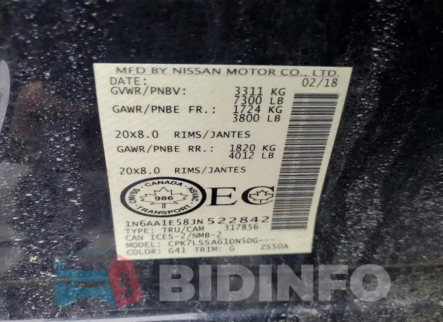 1N6AA1E58JN522842 Photo# 12