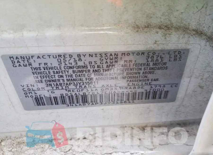 3N1AB7AP3JY315811 Photo# 12