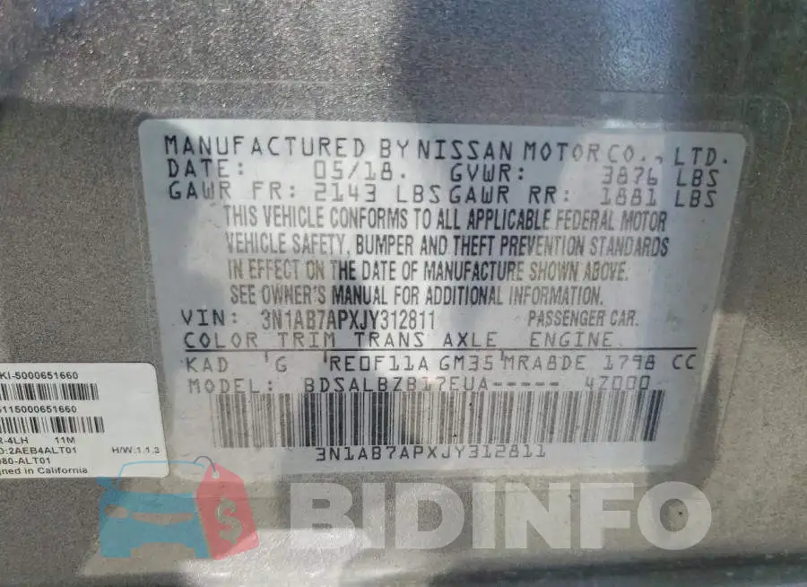 3N1AB7APXJY312811 Photo# 12