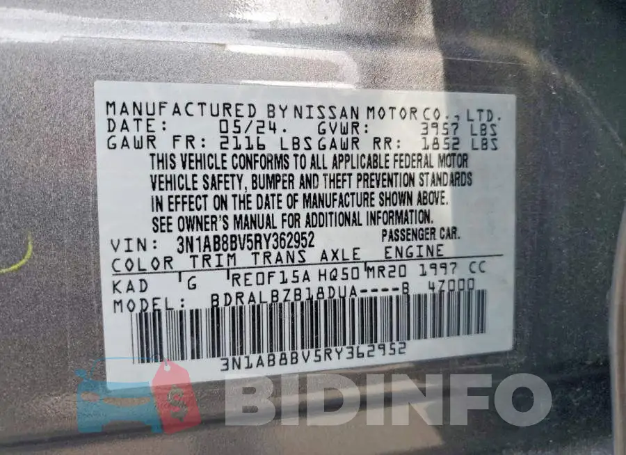 3N1AB8BV5RY362952 Photo# 12