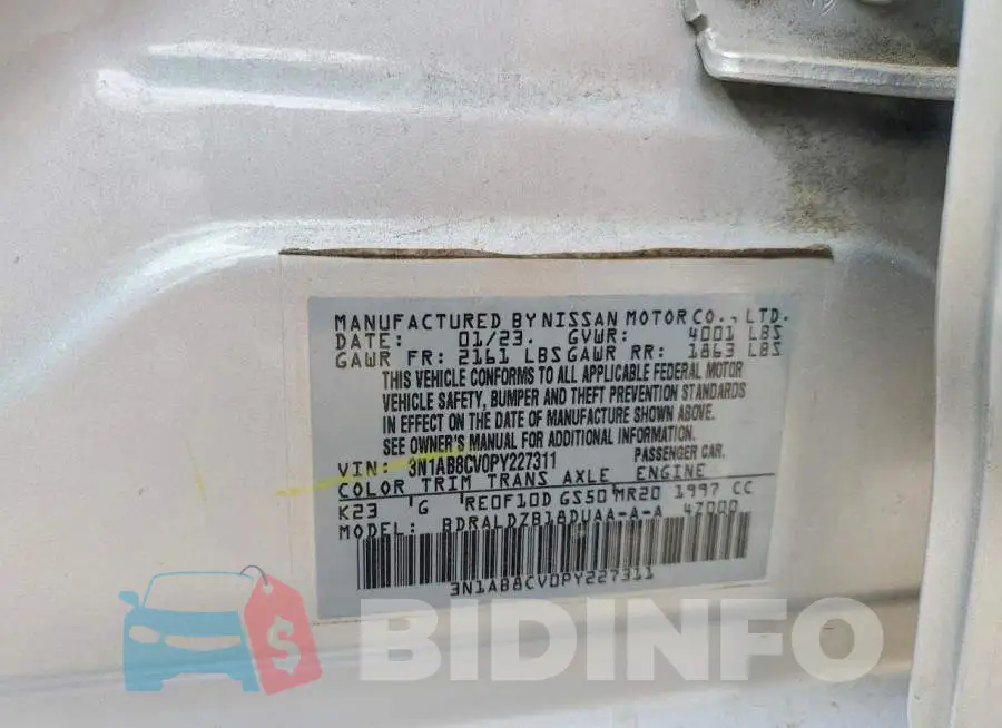 3N1AB8CV0PY227311 Photo# 12