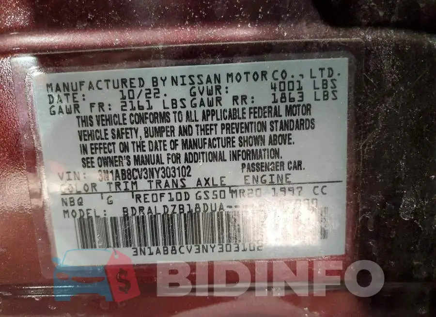 3N1AB8CV3NY303102 Photo# 12