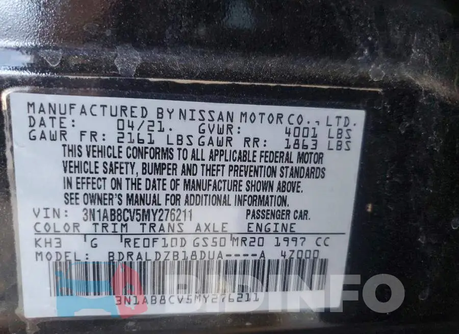 3N1AB8CV5MY276211 Photo# 12