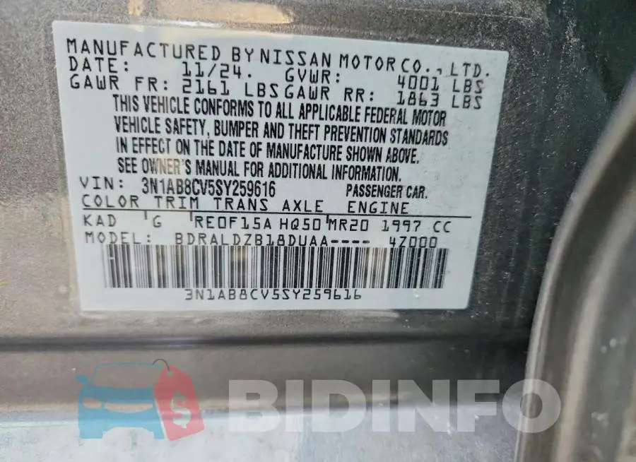 3N1AB8CV5SY259616 Photo# 12