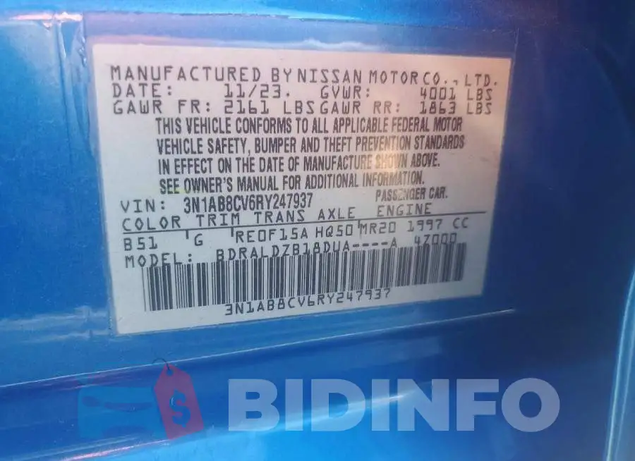3N1AB8CV6RY247937 Photo# 12
