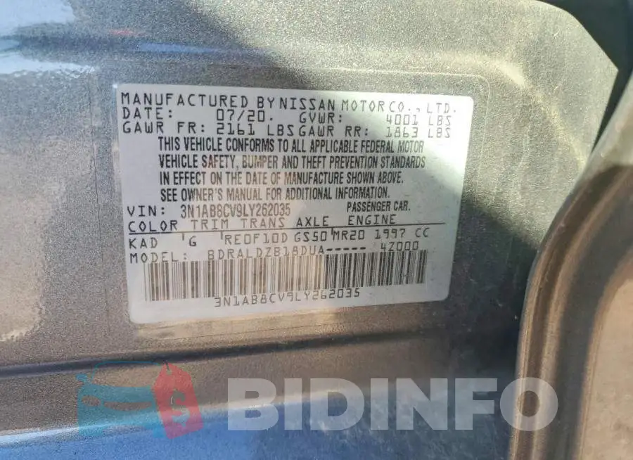 3N1AB8CV9LY262035 Photo# 12