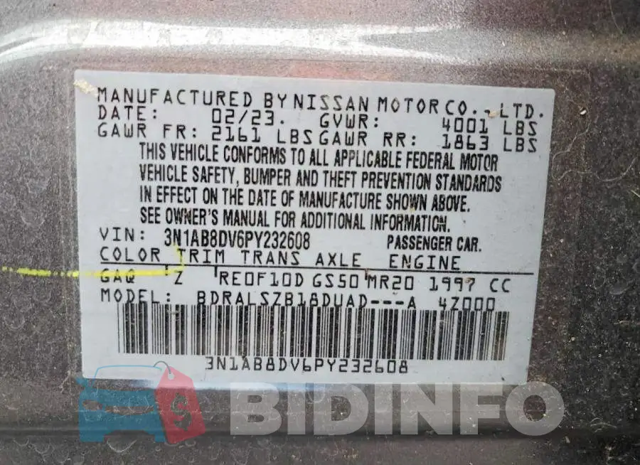 3N1AB8DV6PY232608 Photo# 12