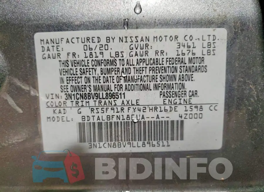 3N1CN8BV9LL896511 Photo# 12