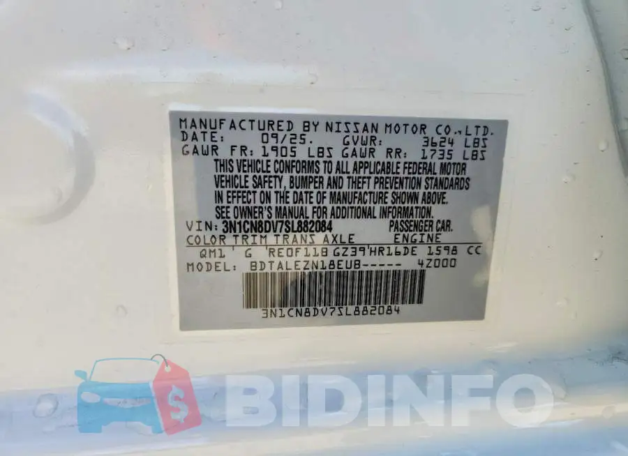 3N1CN8DV7SL882084 Photo# 13
