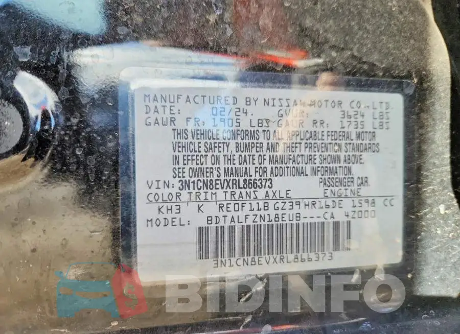 3N1CN8EVXRL866373 Photo# 12