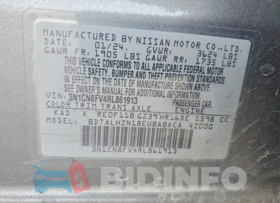 3N1CN8FV4RL861913 Photo# 12