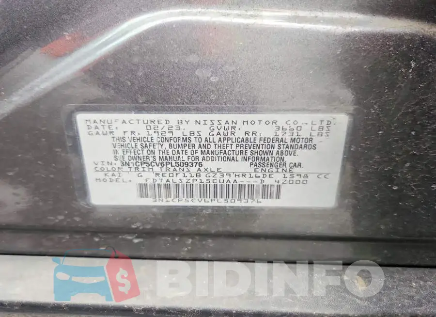 3N1CP5CV6PL509376 Photo# 12