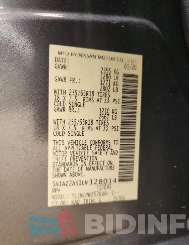5N1AZ2AS1LN128014 Photo# 13