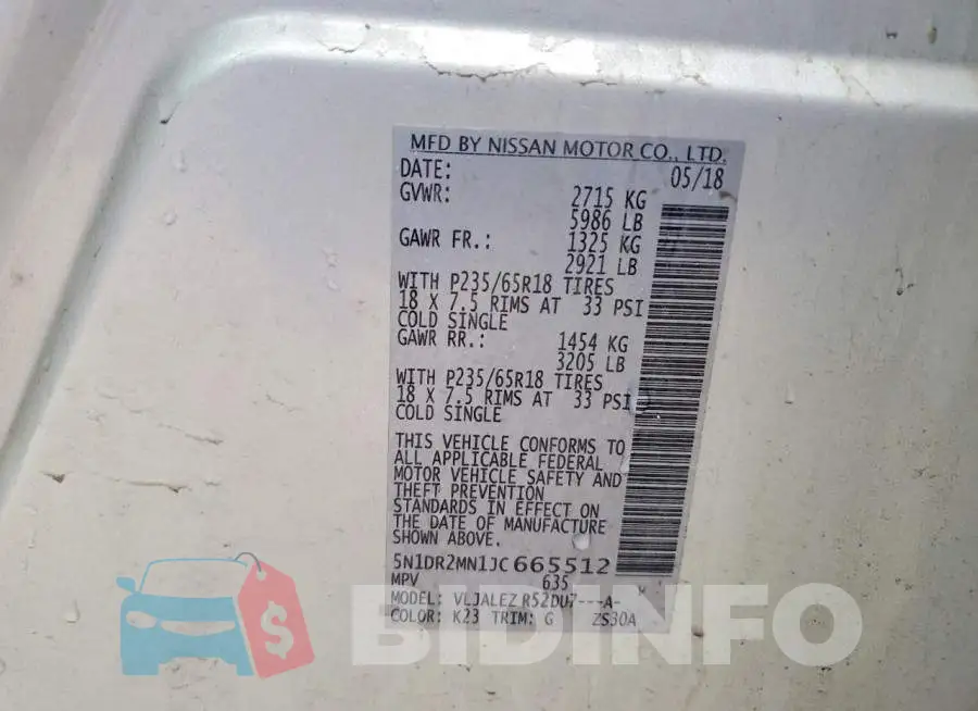 5N1DR2MN1JC665512 Photo# 13