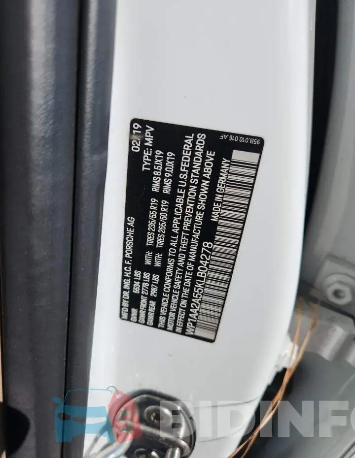 WP1AA2A55KLB04278 Photo# 13
