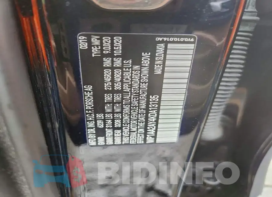 WP1AA2AY4KDA13135 Photo# 13