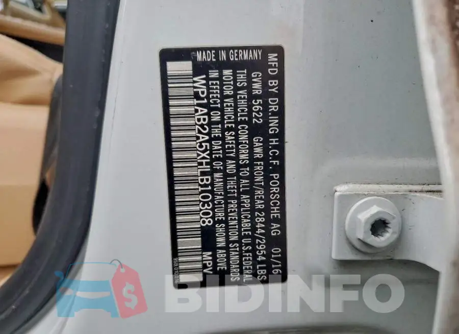 WP1AB2A5XHLB10308 Photo# 13