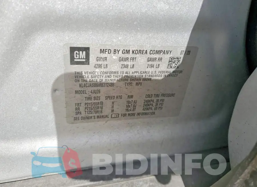KL4CJASB6MB312486 Photo# 12