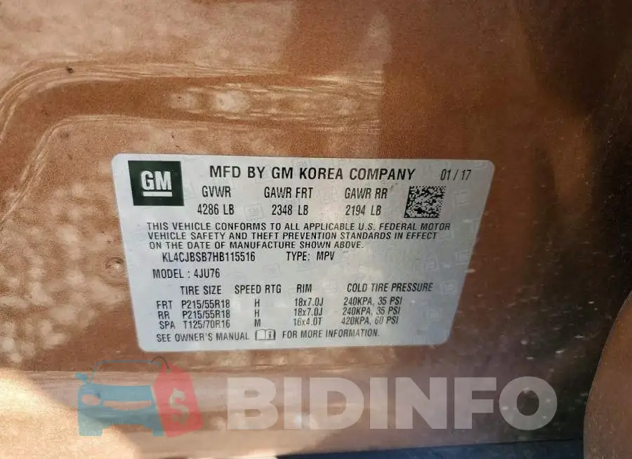 KL4CJBSB7HB115516 Photo# 13