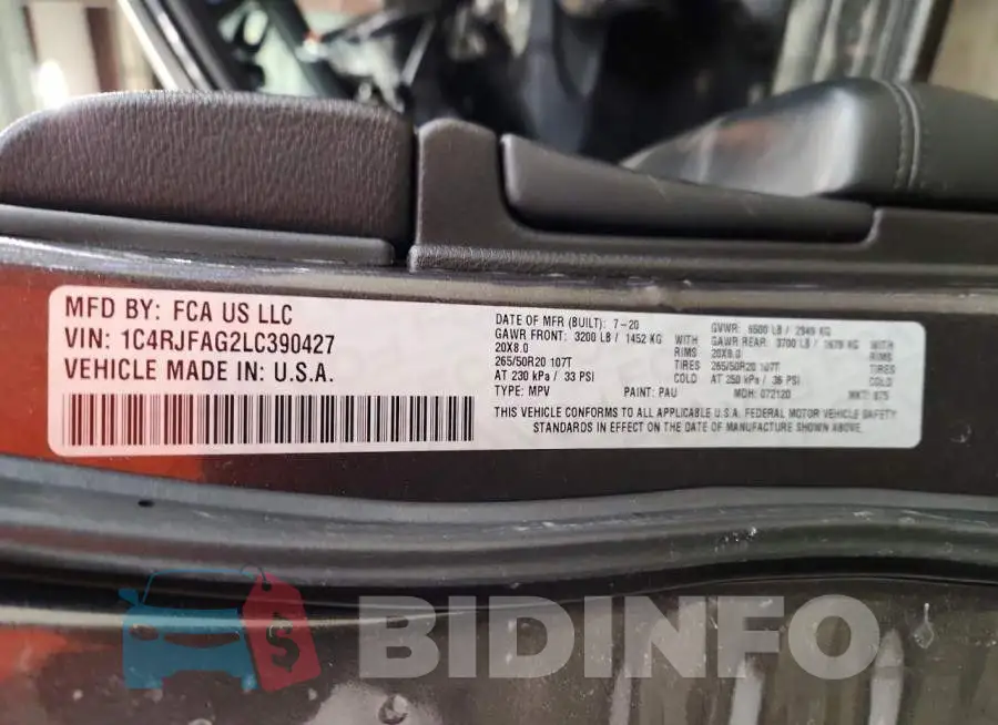 1C4RJFAG2LC390427 Photo# 13
