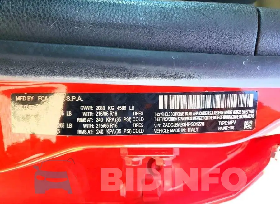 ZACCJBAB3HPG01270 Photo# 13