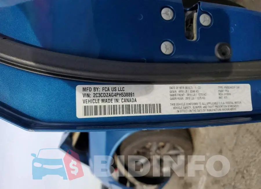 2C3CDZAG4PH538891 Photo# 12