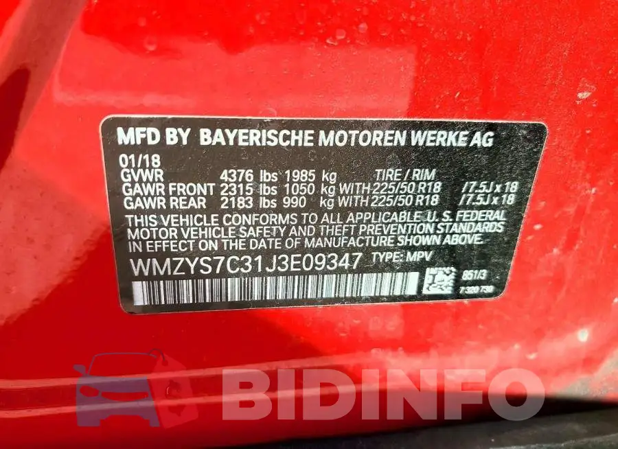 WMZYS7C31J3E09347 Photo# 12