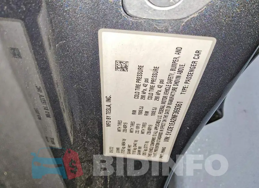 5YJ3E1EA2NF369361 Photo# 13
