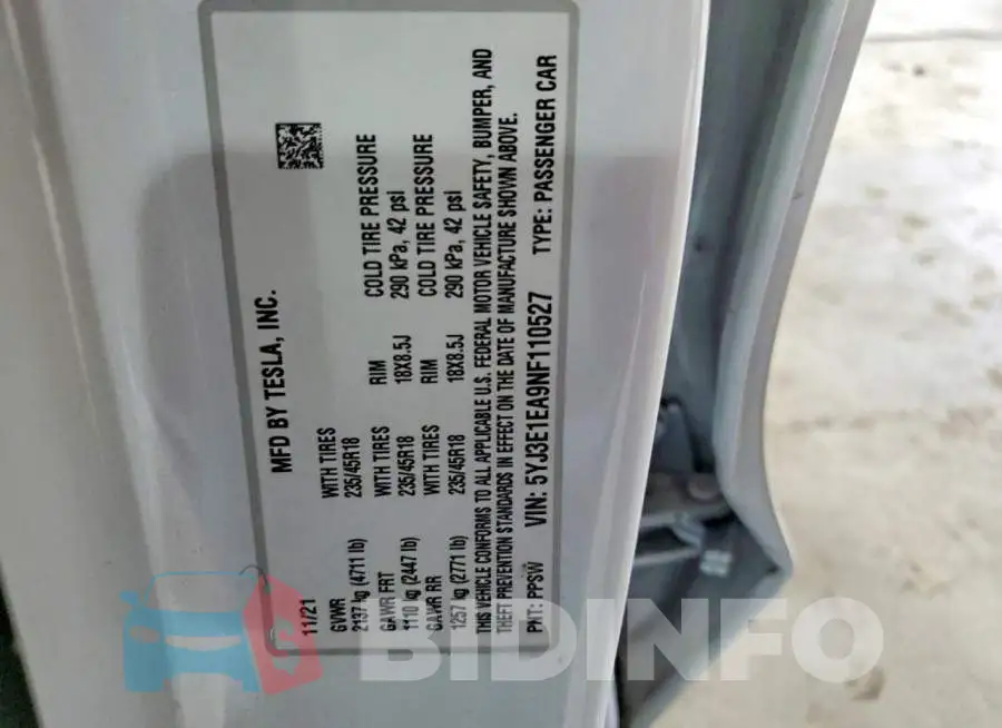 5YJ3E1EA9NF110527 Photo# 12